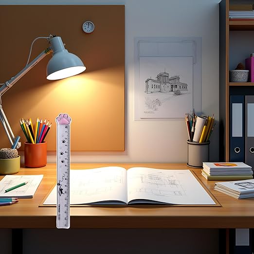 Grey Cats Claw Plastic Rulers, 15cm Straight Rulers Measuring Tool Drawing Stationery Office School Supplies Scale, Drafting Tools and Drafting Kits