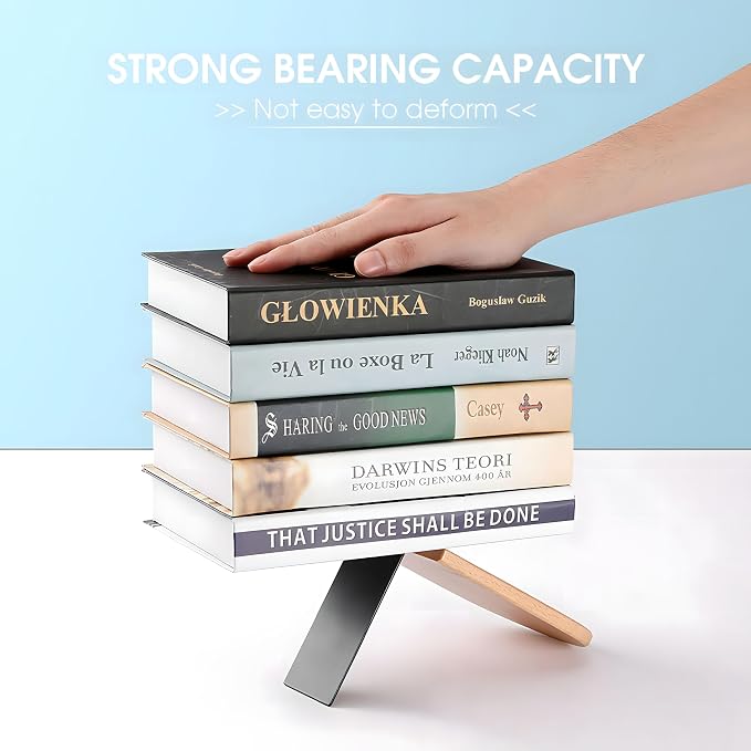 2PCS Pink Wood Bookends for Shelves, Glitter Rose Gold Pink Marble Book Ends Book Stand Supports for Home Office School Study Room Girl Desk Shelves Decor - 1 Pair