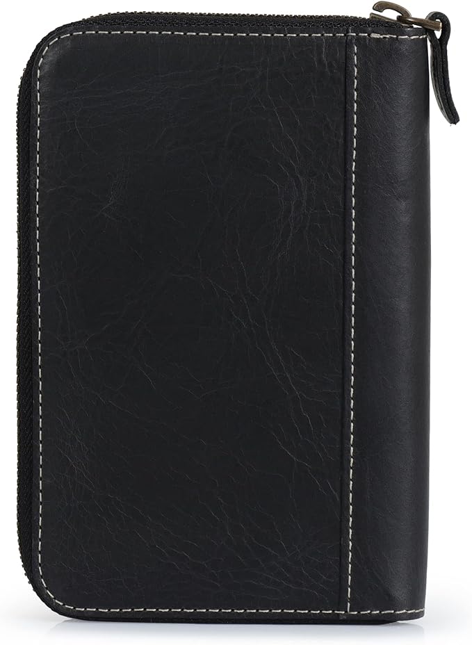Londo Genuine Leather Padfolio – Portfolio Folder with Pencil Holder, Notepad & Zipper Closure for Business, Office & Travel