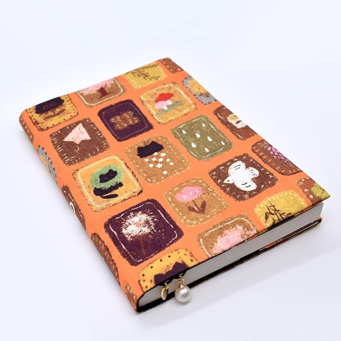 BLBMH 5x8 Book Cover | Handmade Non-Stretch Fabric Sleeve with Bookmark | for Paperback Bible Journal | Privacy Reading Gift for Women - XC Yellow