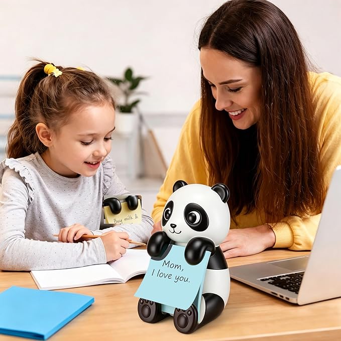 Chunful 3pcs Pop-up Note Dispenser Set Include Resign Panda Note Dispenser, 2 Pcs 3" x 3" Sticky for Office Desk Accessories