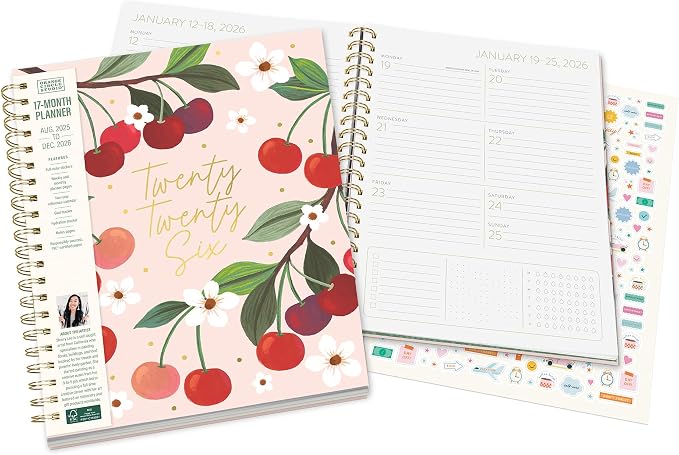Orange Circle Studio Academic Planner 2025-2026, Fruit & Flora, 11.1"x9.2"
