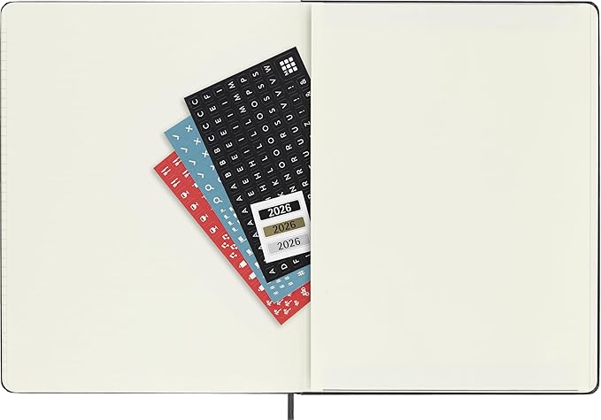 Moleskine PRO 12 Month 2026 Weekly Vertical Planner, Hard Cover, XL (7.5" x 9.75"), Black, 288 pages