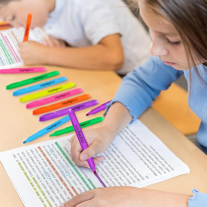YEGEER Highlighters, Chisel Tip Dry-Quickly Highlighter Markers, 150 Count-6 Assorted Colors Highlighters Bulk Pack for Adult Kids, Office Classroom Must Have, School Supplies for Teachers