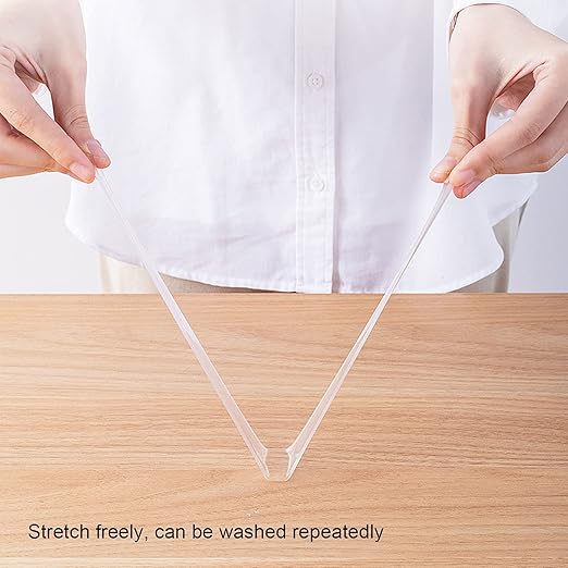 Washable Reusable Double Sided Tape | Strong Acrylic Adhesive for Walls/Photos/Decor | No Marks Transparent Tape Fasteners | 10 Pack, 1 Meter Total Length