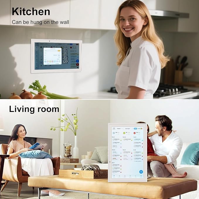 Digital Calendar 10.1'' WiFi Smart Family Calendar,Sync with Google, Apple & Outlook,Touchscreen Interactive Chore Chart & Cloud Photo Frame,Wall Mounted Family Command Center, Ideal Gift for Mom Dad (No Subscription Fees)