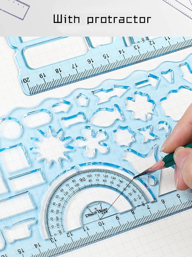 3 Pcs Multifunctional Geometric Ruler for Drawing Tools School Supplies Rulers