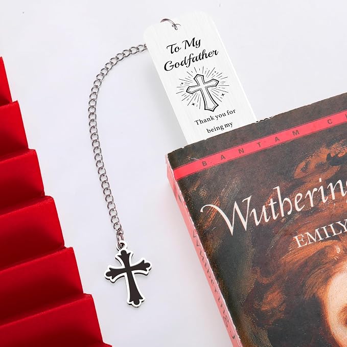 Fathers Day Godfather Gifts for Men Christian Bookmark for Men Birthday Retirement Confirmation First Communion Baptism Gifts for Adults Godfather Gift from Godson Goddaughter Bible Accessories