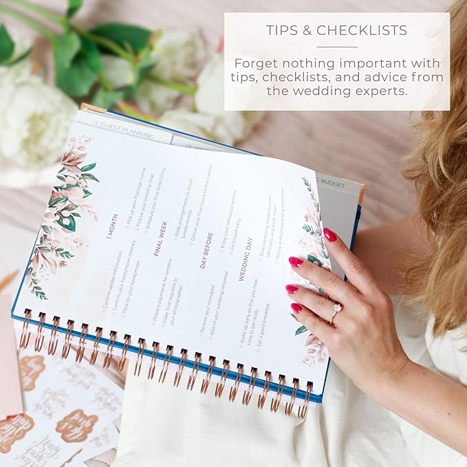 Clever Fox Wedding Planner – Notebook Organizer for Bride – Wedding Planning Binder Book with Pockets – Engagements Gift, 10x11″ (Mystic Blue)