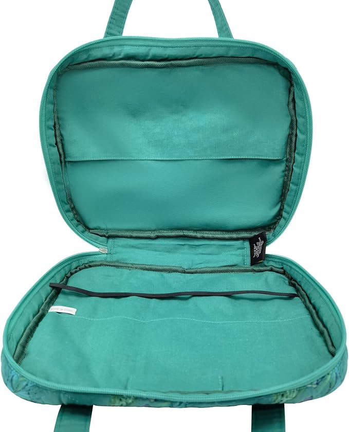 DIWI Quilted Bible Cover Extra Large Sizes 11.25 X 8.25 X 2.75 Inches Bible Tote Good Book Case Teal Color (XL, C2 Butterfly Green)