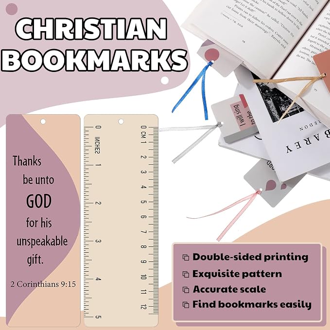 Chinco 120 Pack Bible Verse Bookmarks Christian Gifts for Women Bulk Inspirational Scripture Bookmark Motivational Positive Page Marker with Scripture for Book Lover Reader Church Supplies(Boho Style)