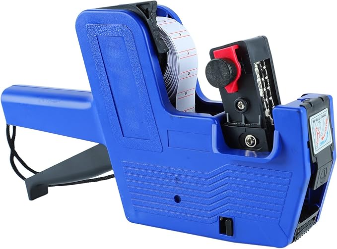 MX-5500 8-Digit Price Tag Gun with 5000 Sticker Labels and 3 Ink Refill, Label Maker Pricing Gun for Office, Retail Shop, Organization Marking, Blue