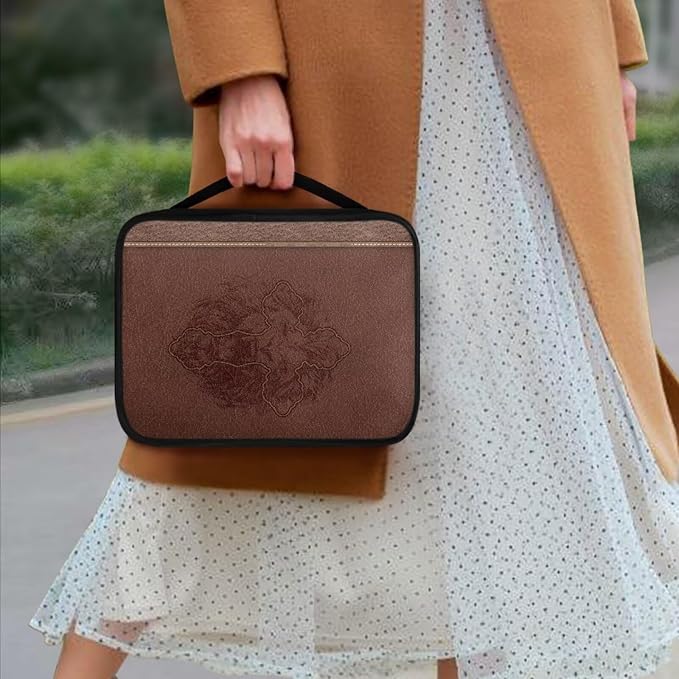 Cross Lion Print Bible Cover for Women Men Teens,Lightweight Book Carrying Cases Church Bag