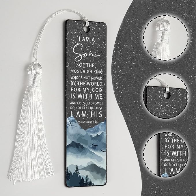 Christian Faith Bookmark, Inspirational Gift for Believers, Uplifting Gift for Spiritual Readers, Spiritual Bookish Present, Unique Mountain & Scripture Design Bookmark, WCB32