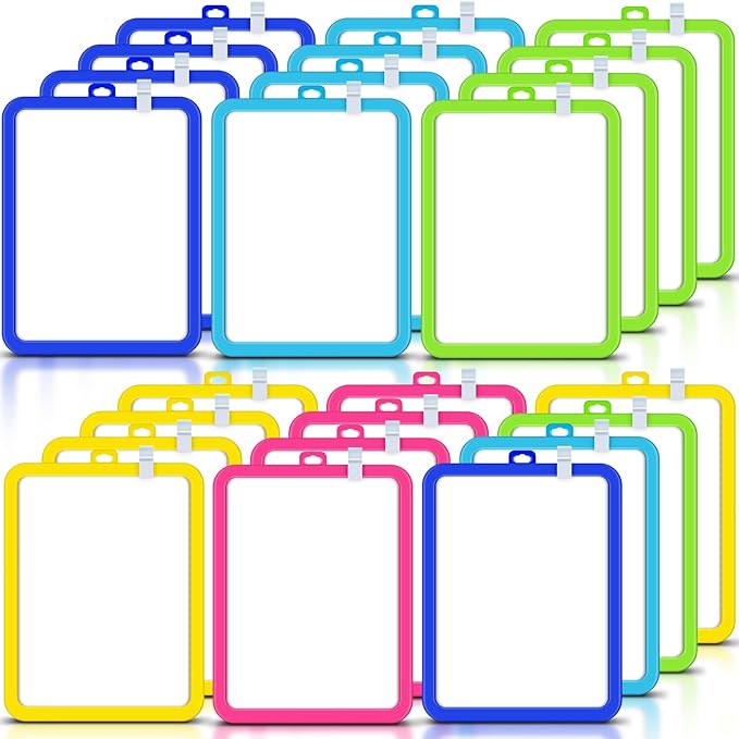 Outus 24 Pcs Dry Erase Mini White Boards Bulk 8.5 x 11'' Small Magnetic Whiteboard Double Sided Colored Writing Boards for Kids Students Locker Fridge (Colorful)