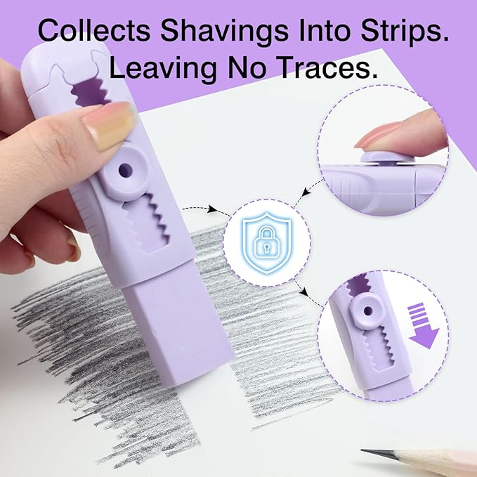 3+1 Pack Retractable Erasers – Soft Rubber Push-Pull Pencil Erasers with Plastic Sleeve & 3 Refills for School, Home, or Office (Purple)