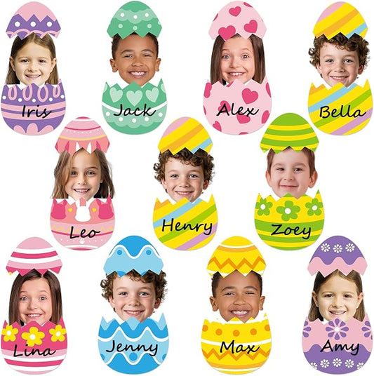 60 Set Easter Egg Cutouts Easter Bulletin Board Decoration Colorful Egg Shape DIY Photo Craft Cutouts Spring Theme Classroom Decor for Teacher Student Party School Classroom Home Chalkboard Wall Decor
