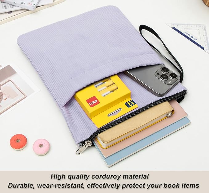 Book Sleeve, Book Covers for Paperbacks with Zipper, Book Lover Gifts