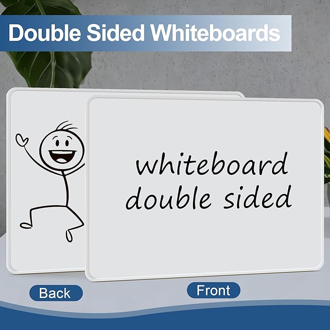 Magnetic Dry Erase Boards, 6 Pack 9 x 12 Inch Double Sided Portable Personal Small Whiteboards, Include 6 Markers, 6 Erasers, 12 Magnets for Kids, Students, Teachers Classroom School Supplies