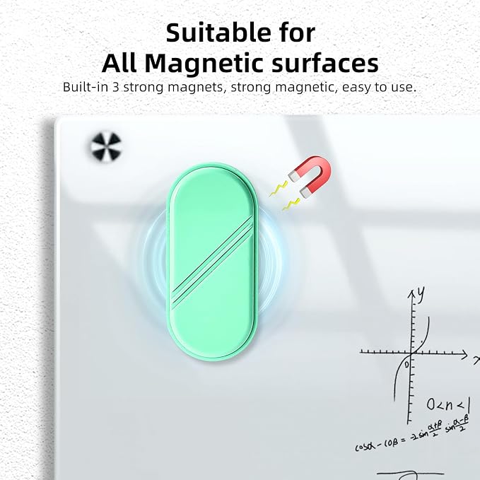 Dry Erase Eraser, Magnetic White Board Erasers - 2 Pack,Glass Board Glass Whiteboard Eraser for Office and School Supplies (Green)