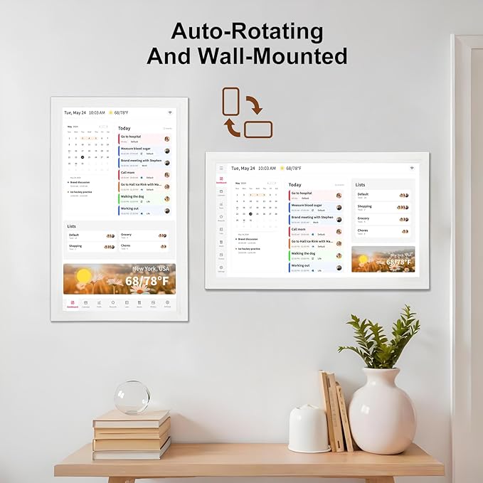 Akimart Calendar: 21.5 inch Wall Planner Digital Calendar & Chore Chart, Smart Touchscreen Interactive Display for Family Schedules, Hearth Display Digital Calendar, Great for Organizing Your 2026 Year