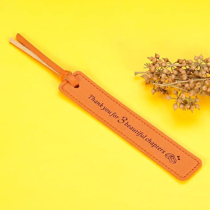 Leather Bookmark 3rd Anniversary Wedding Gift for Him & Her - Valentines & Idea