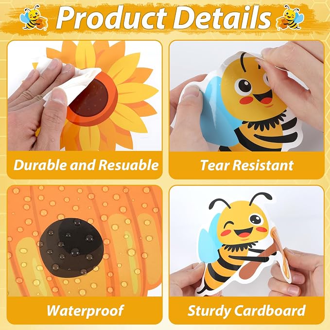 Bee Bulletin Board Decorations Set Summer 3D Sunflower Classroom Decorations Bee the Reason Someone Smiles Today Bulletin Board Motivational Paper Cutouts for Spring School Home Chalkboard Wall Decor