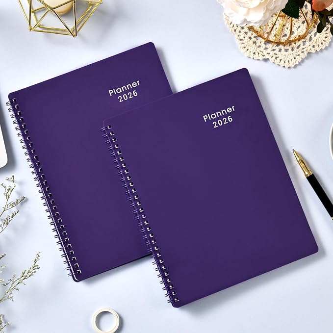 Planner 2026-2027 - 2026 Calendar Planner, Jan. 2026 - Dec. 2026, 8”× 10”, 2026 Weekly & Monthly Planners with Printed Monthly Tabs, Strong Twin-Wire Binding, Waterproof cover