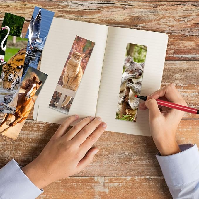 300pcs Animal Bulk Bookmarks for Kids Classroom 60 Designs Cool Wildlife Cute Book Mark Double Sided Bookmarks for Book Lovers Students Children Rewards Gifts