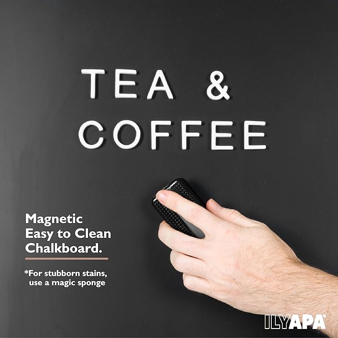 Ilyapa Metal Double Sided Swinging Chalkboard Sign - 22x37 inch Magnetic Sidewalk Sign - A Frame Chalkboard Alternative Menu Board for Restaurant