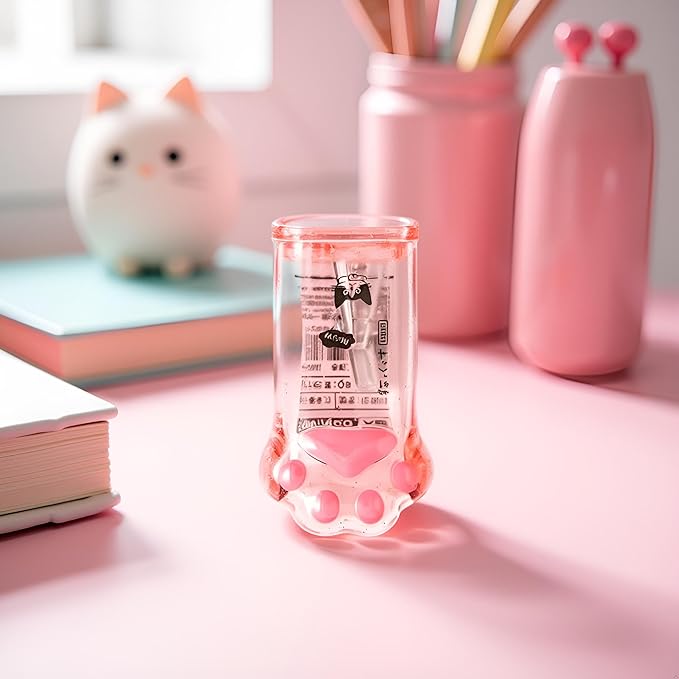 Pink Cute Cat Paw Pencil Sharpener Kawaii School Supplies Student Prize Kids Gift Kawaii Pencil Sharpener Cat Schools Supplies for Girls Cat Lovers Office School Home Writing and Correction Supplies