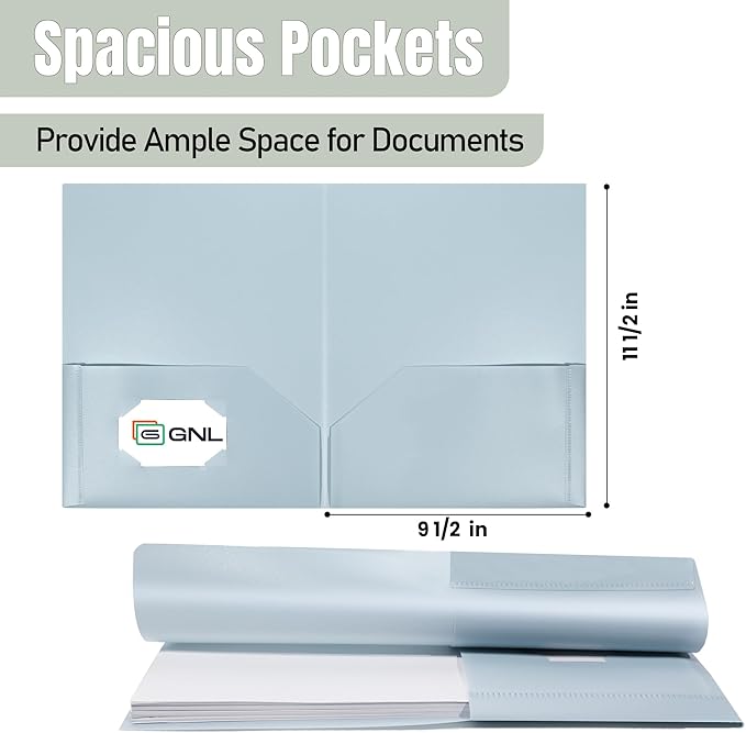 GNL Plastic Folders with Pockets, Pack of 10, Muted Pastel Colors, Heavy Duty 2 Pocket File Folders Letter Size, Pocket Folders for School, Home, and Office