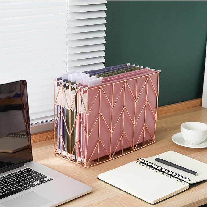 6 Pack Extra Capacity Hanging File Folders Letter Size, Reinforced Expandable Folders with 1/5-Cut Tabs for Filing Cabinets, Durable Office & Home Organizer, Ambient