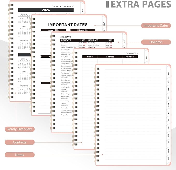 2026 Planner, Weekly and Monthly Calendar Academic Planner, Jan 2026 - Dec 2026, Planning Agenda Book for Desk Accessories and School Supplies - Letter Size(8.5'' x 11'')