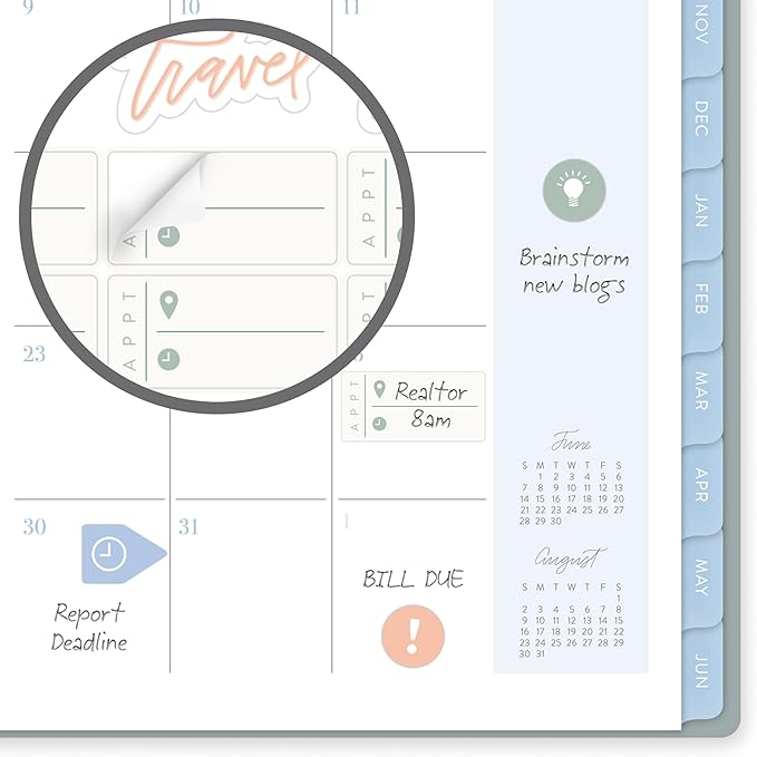 Cambridge Planner 2026-2027 Weekly & Monthly Academic 12-Month July-June, 5-1/2" x 8-1/2", Leah Bisch, Peony Field (LB51-200A)