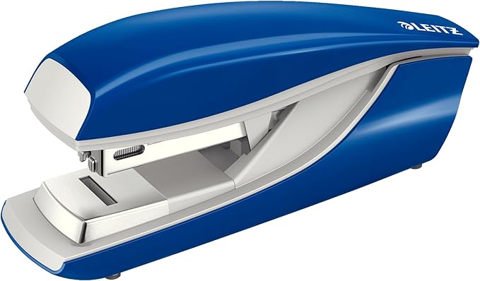 Leitz Stapler, 30 Sheet Capacity, Ergonomic Metal Body, Includes Staples, Flat Clinch, NeXXt Range, 55050035 - Blue
