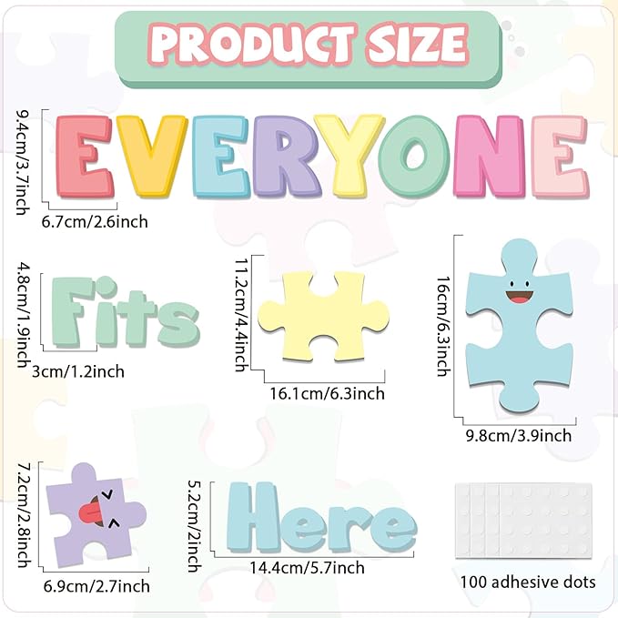 Pastel Welcome Bulletin Board Classroom Decoration Macaroon Puzzle Pieces Cutouts Bulletin Board Set for Wall Art Back to School Decor Educational Teacher Student Supplies Class Home Door Decoration