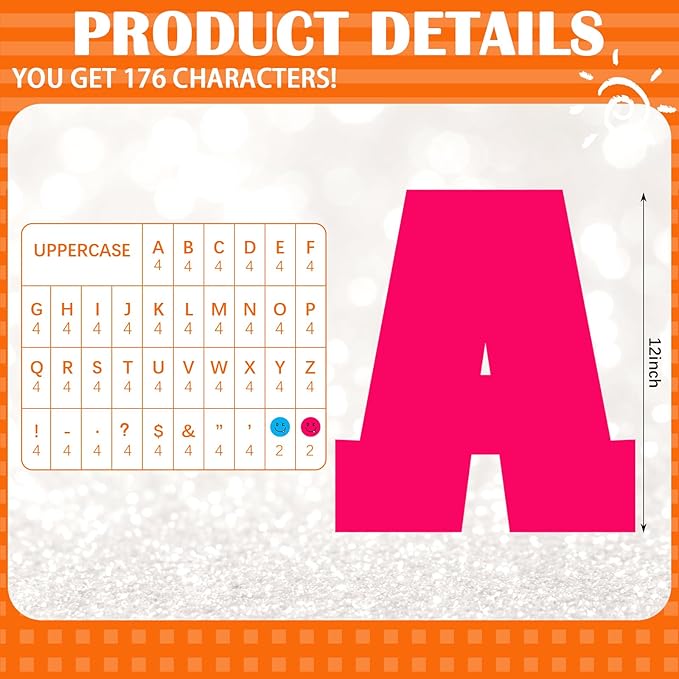 136 Pcs 12 in Extra Large Pastel Christmas Bulletin Board Letter Big Alphabet Letter Cutout Sticker Punctuation with Adhesive Dot Colorful Poster Classroom Wall School Decor(Bright Color)