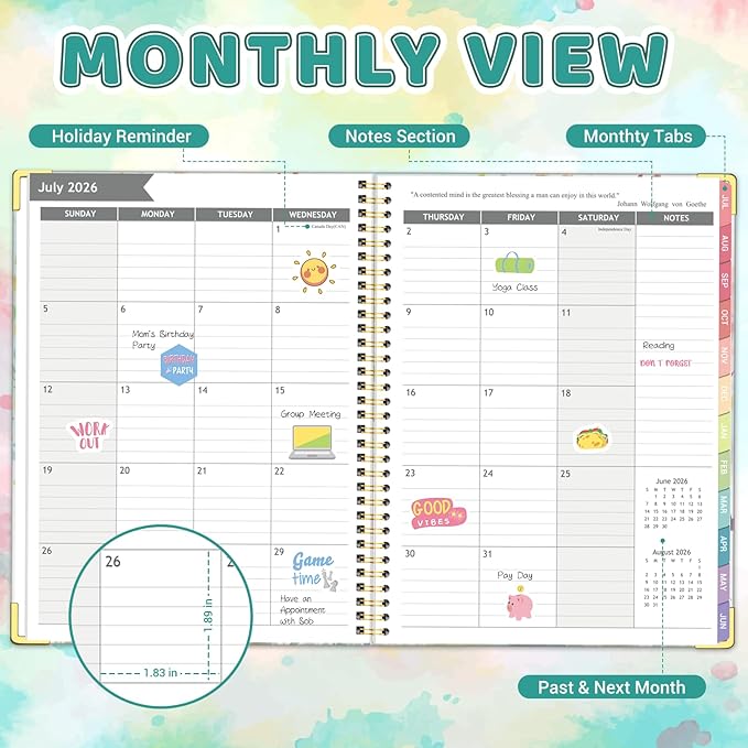 Academic Planner 2026-2027 (8.5" x 11") - Weekly & Monthly Planner (Jul. 2026 - Jun. 2027), Column View Calendar Organizers, Hardcover Agenda Book with Tabs for Office & School, Tree
