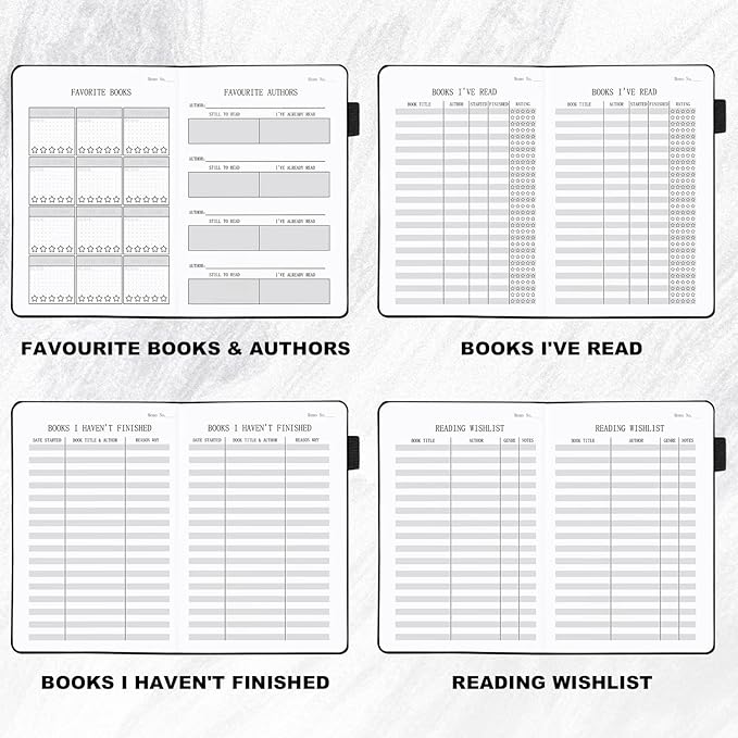 Reading Journal with 104 Book Reviews, Book Journal for Books Lovers & Readers - Review and Track Your Reading Progress, Reading Log Notebook Gift, A5, Blue