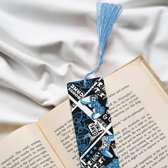 Game 5pcs Wood Bookmarks with Tassel for Planner Reading Book Lovers Accessory Readers Men Women 4.6 X 1.2 Inch