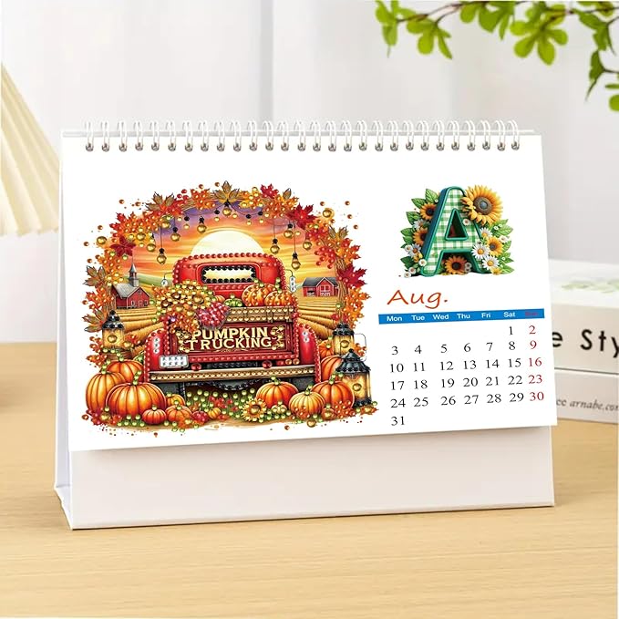 2026 Standing Desk Calendar DIY Diamond Art Painting Monthly Flip Desktop Calendar with To Do List Calendars Planner for Home Office-2026-02