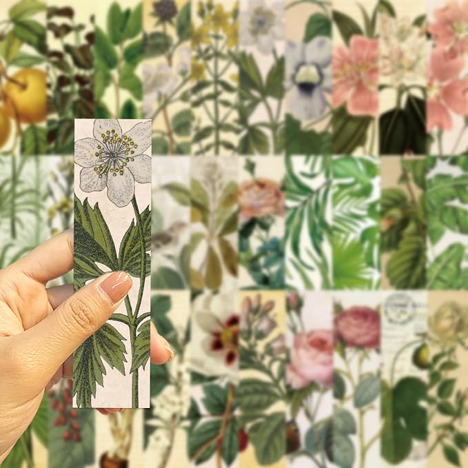 30 Pcs Vintage Aesthetic Bookmarks for Kids Plant Theme Funny Bookmark Natural Plant Bookmark for School Office Students Teens Book Reading Lovers Classroom Favors