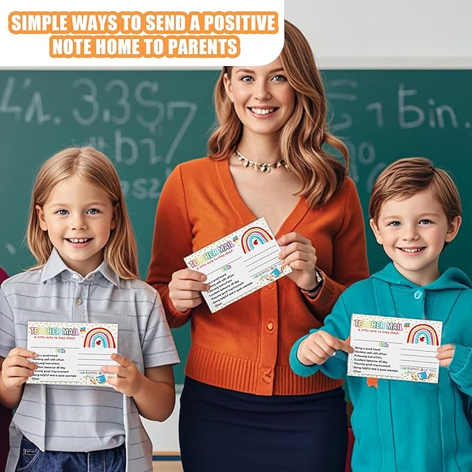 100pcs Teacher Mail Cards Teacher Notes for Students, Classroom Must Haves for Teachers Elementary Boho School Supplies Class Rewards Cards, Class Incentives for Elementary Students Good Behavior