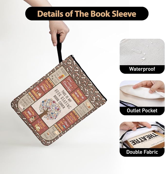 This is My Book Reading Book Cover Book Sleeve for Book Lovers Students, Bookish Bookish Book Club Bookworm Graduation Reading Day Gifts for Women Friends Teachers
