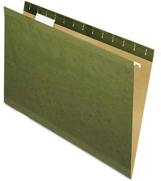 Pendaflex Reinforced Hanging Folders, Legal Size, Standard Green, 1/5 Cut, 25/BX (4153 1/5)