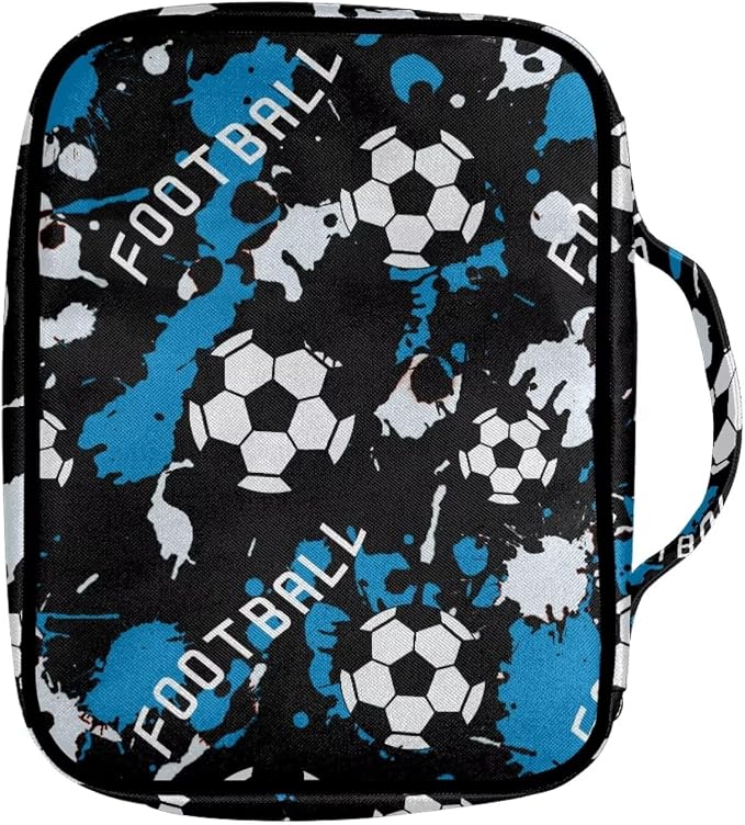 Coldinair Football Color Splatter Bible Bag for Boys Teen - Kids Bible Carrying Case Holder for Boys Carrying Book Case Church Bag with Handle and Zippered Pocket
