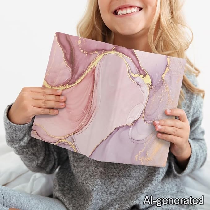 Dreaweet Pink Marble Print Book Covers, Stretchable Jumbo Book Sleeves for Hardcover Books Textbooks up to 9 x 11 Inches, Reusable Washable Protective Textbook Covers for Adults Teenagers
