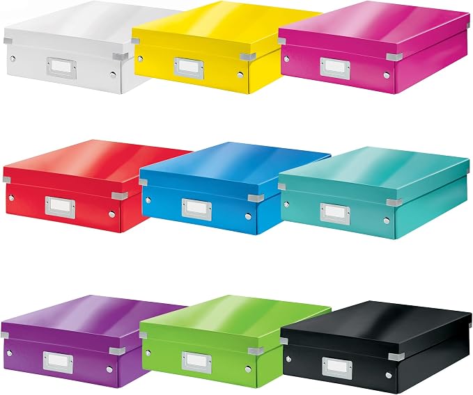 Leitz A5 Storage Box, Click and Store Range 60430001 - Small, White Organiser Box A4