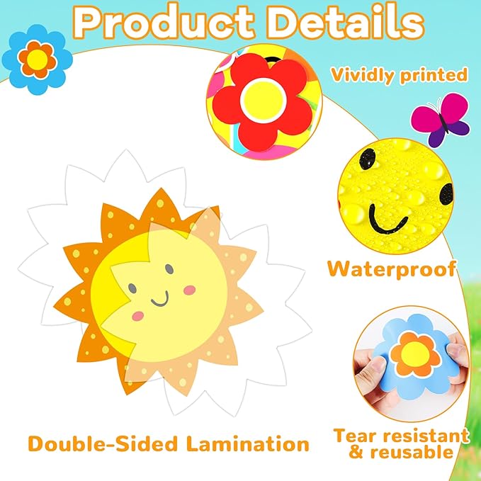 gisgfim Motivational Handprint Bulletin Board Decorations Welcome Back to School Paper Cutouts Happiness Blooms in This Room Classroom Colorful Rainbow Flower Bulletin Board Decor for Chalkboard Wall